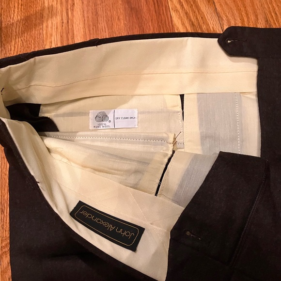Vintage John Alexander Dark Brown Wool Men’s Dress Pant 34x32 - Picture 2 of 7